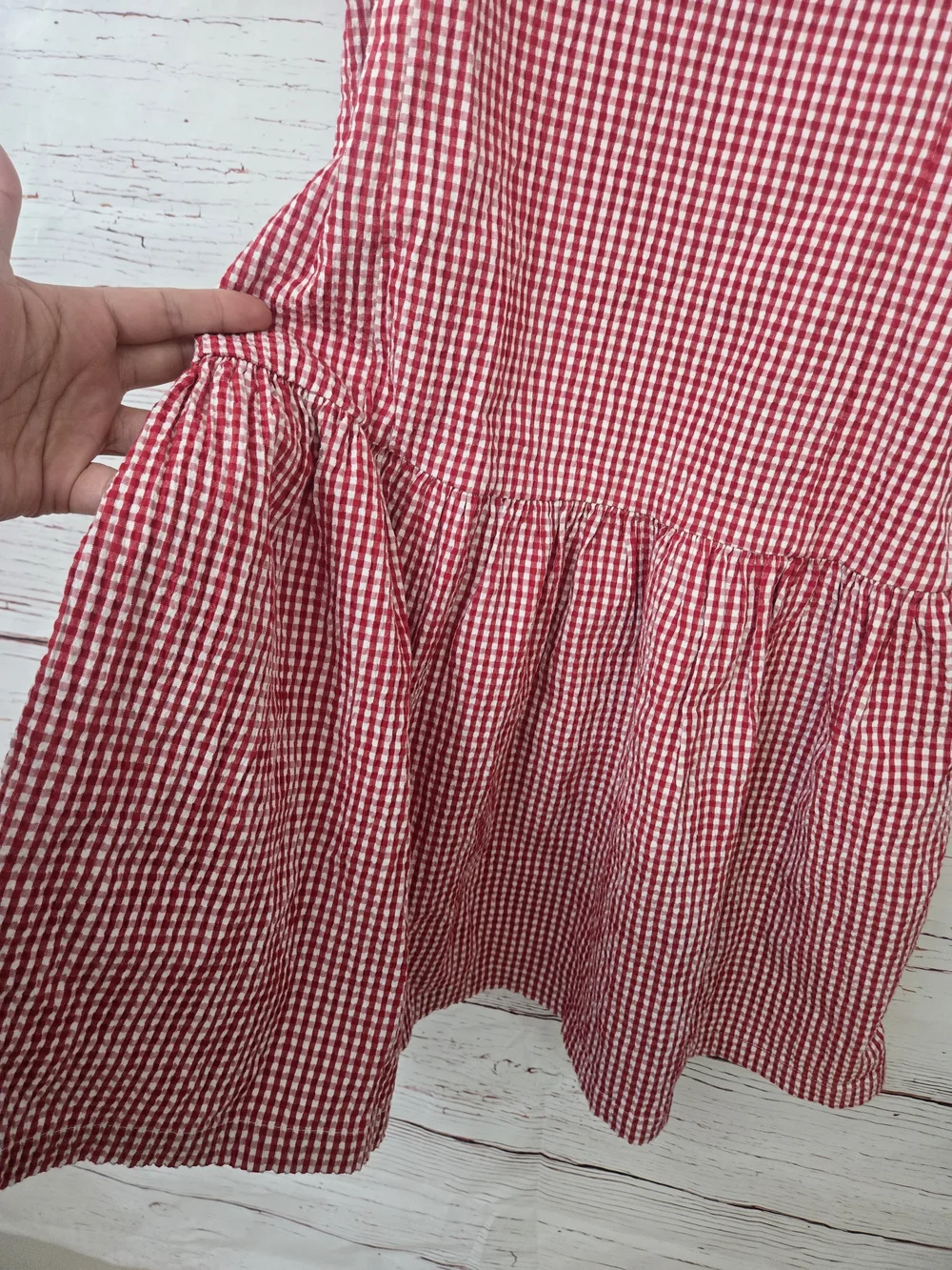 NWT Gap Kids Girls Red Gingham Ruffle Dress Size XL 12